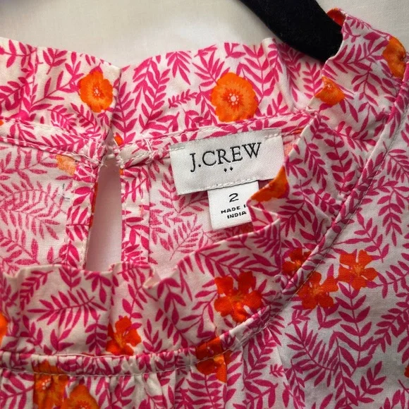 J. Crew Pink Floral Tiered Maxi Dress with Orange Accents - Picture 4 of 5